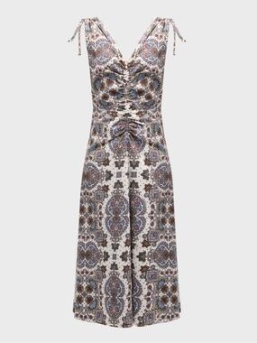 Veronica Beard NWT ($ 498 ) | Zia Cream Blue Paisley Printed Midi Dress - size 8